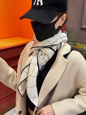CHANEL 26S SCARF 140 IN CASHMERE AND SILK 307248