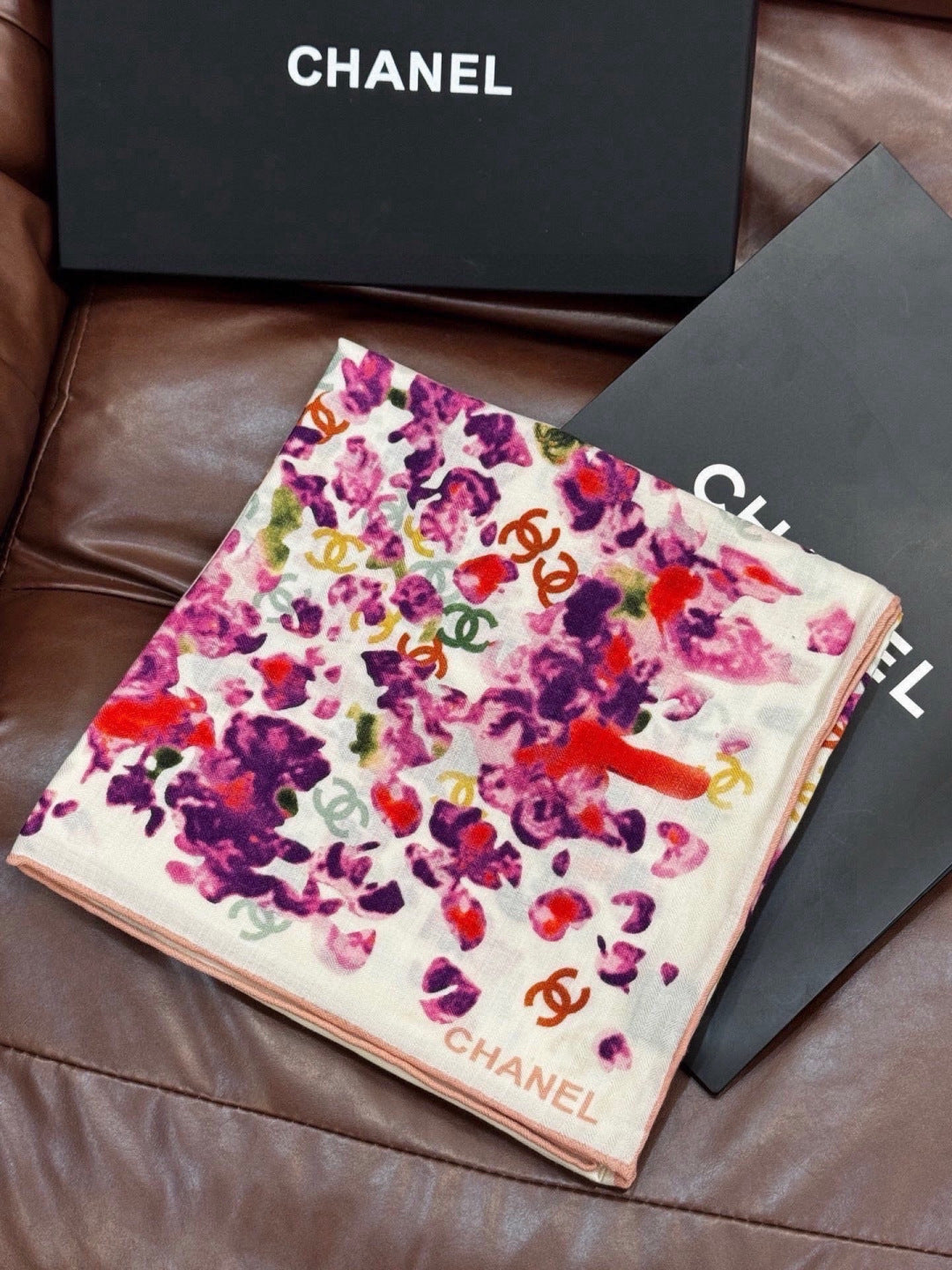 CHANEL 26S SCARF 135 IN CASHMERE AND SILK 307249