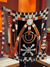 HERMES 26S PRINTED SQUARE SCARF 140 IN SILK 309333