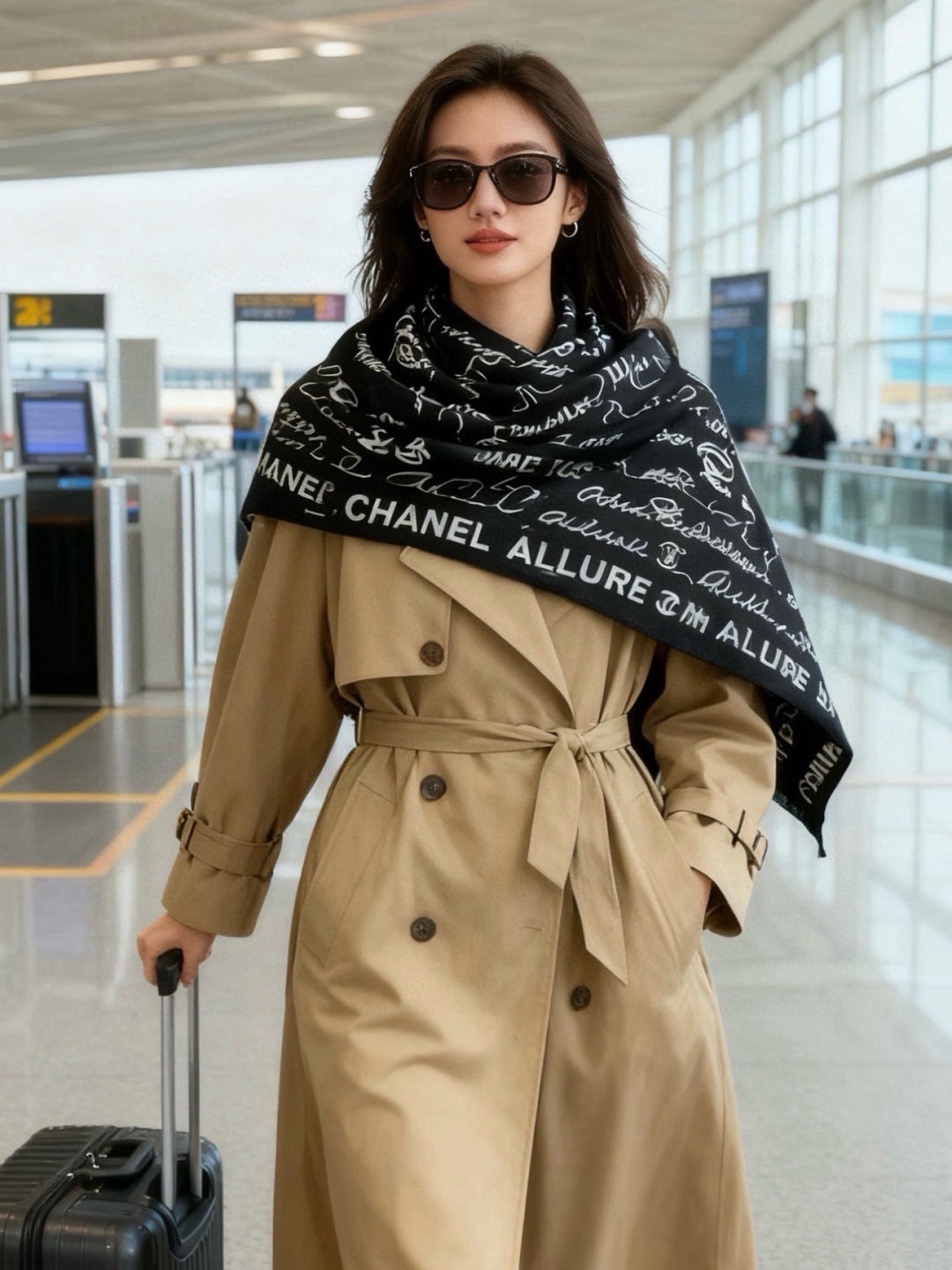CHANEL 26S SCARF 135 IN CASHMERE AND SILK 309362