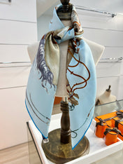 HERMES 26S PRINTED SQUARE SCARF 88 IN SILK 309927