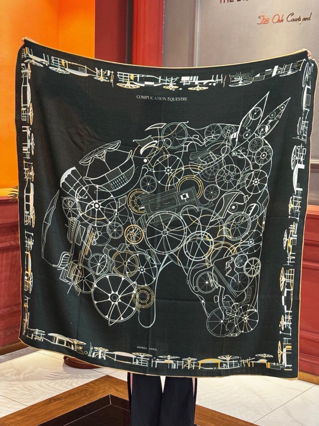 HERMES 26S PRINTED SQUARE SCARF 140 IN SILK 311928