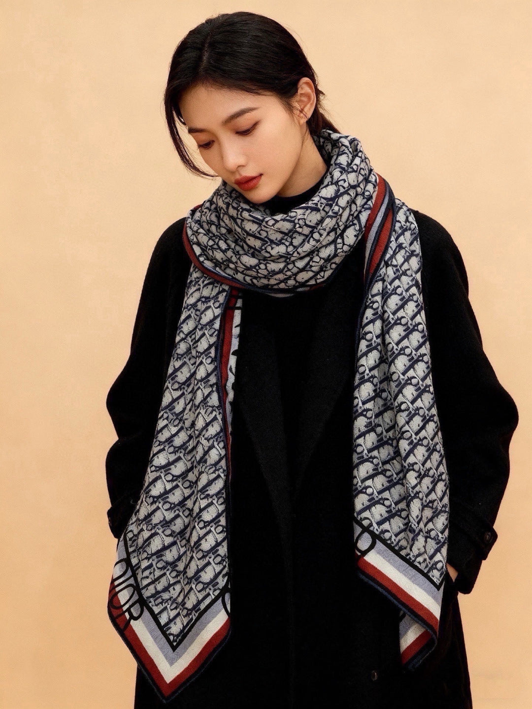 DIOR 26S SCARF 140CM IN CASHMERE SILK 311938