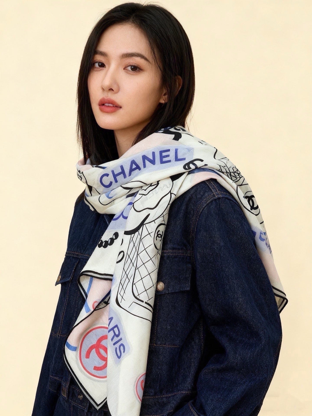 CHANEL 26S SCARF 135 IN SILK 311940