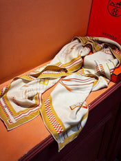 HERMES 26S PRINTED SQUARE SCARF 140 IN SILK 311955