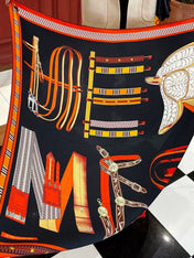 HERMES 26S PRINTED SQUARE SCARF 140 IN SILK 311956