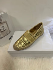 GRANVILLE ESPADRILLE GOLD QUILTED CANNAGE CALFSKIN