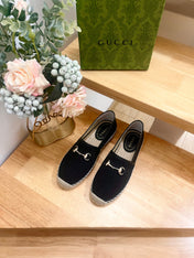 WOMEN'S ESPADRILLE WITH HORSEBIT IN BLACK CANVAS