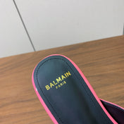 BALMAIN 26S B-BELT FLAT SANDALS IN PINK CALFSKIN