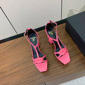 BALMAIN 26S LIP-EMBELLISHED HEELS 105 MM IN PINK CALFSKIN