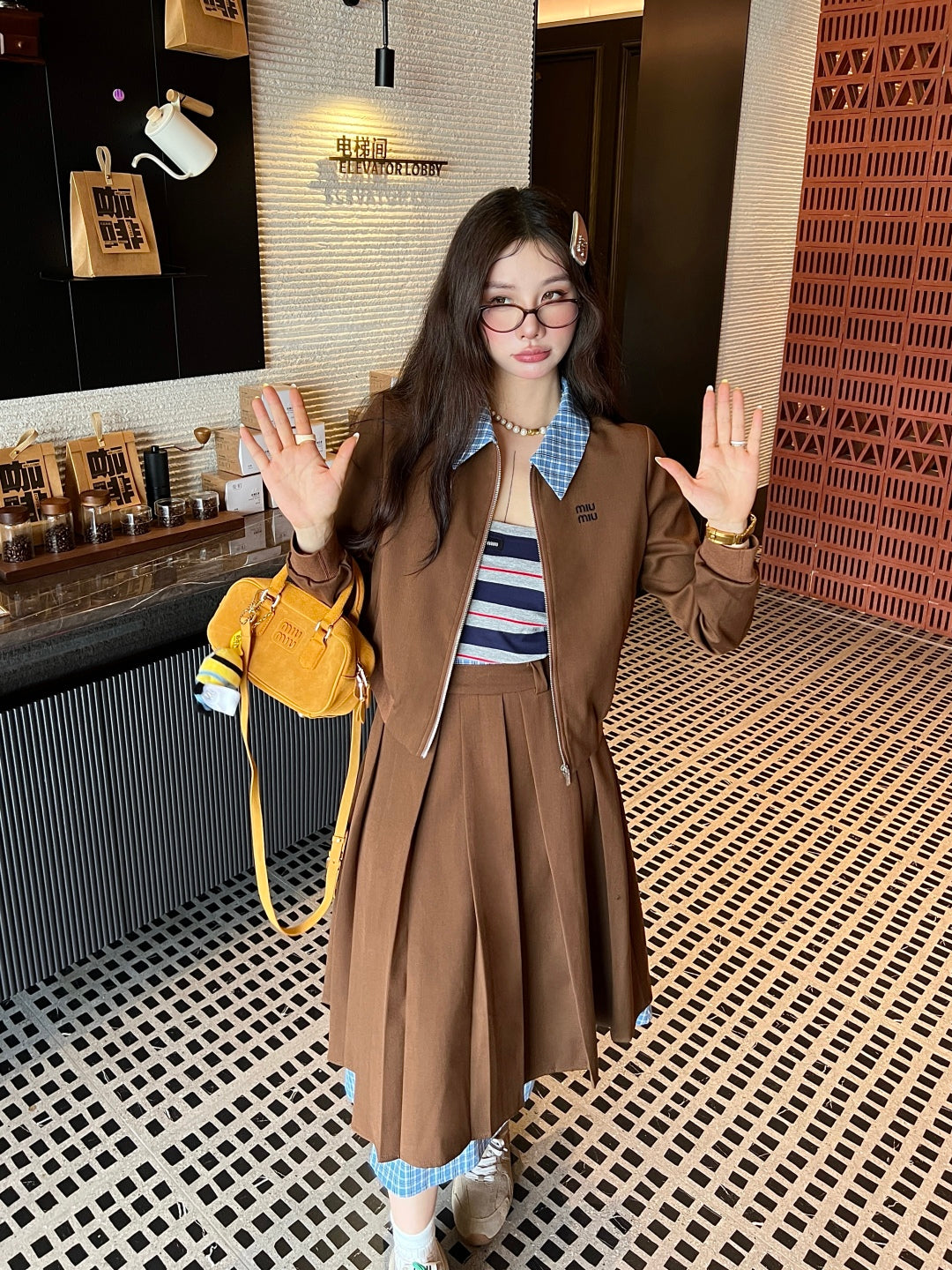 MIUMIU TOP & SKIRT SET STYLE 131