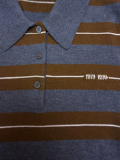 MIUMIU 26S SHORT-SLEEVED KNIT POLO SHIRT STYLE 1090