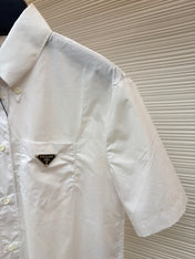 PRADA 26S SHORT-SLEEVE BUTTON-DOWN SHIRT 1161