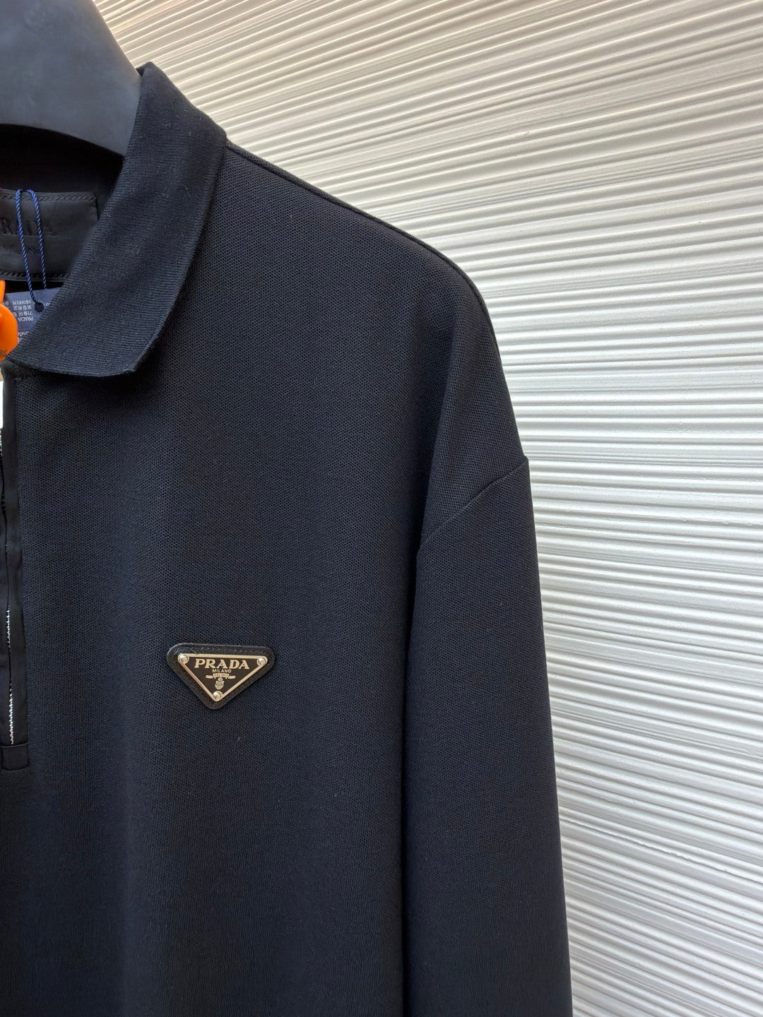 PRADA 26S LONG-SLEEVE ZIP POLO SHIRT 1109