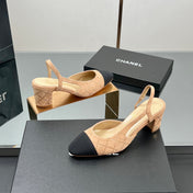 CC SLINGBACK 25S 65 MM IN BEIGE SUEDE AND CRYSTALS