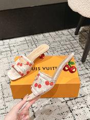 LV CHERRY HIGH HEELS 25S 55 MM IN NUDE DENIM STYLE 9