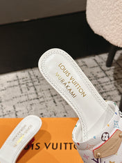 LV CHERRY HIGH HEELS 25S 55 MM IN WHITE CALFSKIN STYLE 13