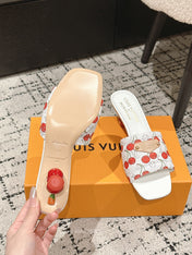 LV CHERRY HIGH HEELS 25S 55 MM IN WHITE CALFSKIN STYLE 11