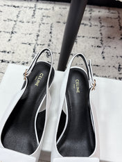 CELINE 26S HIGH-HEEL SLINGBACK 35 MM IN WHITE CALFSKIN