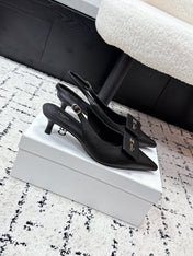CELINE 26S HIGH-HEEL SLINGBACK 35 MM IN BLACK CALFSKIN