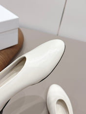 THE ROW 26S BALLET FLATS IN WHITE CALFSKIN