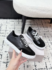 JIMMY CHOO 26S SNEAKERS IN BLACK CALFSKIN AND SUEDE