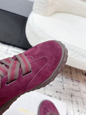 JIMMY CHOO 26S SNEAKERS IN DARK RED SUEDE