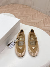 PRADA 26S MARY JANE ESPADRILLES SHOES IN BROWN SUEDE WITH LOGO