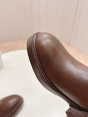 CHLOÉ 26S BOOTS 45 MM IN DARK BROWN CALFSKIN