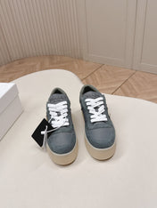 PRADA 26S PLATFORM SNEAKERS 50MM IN DARK GREY SUEDE
