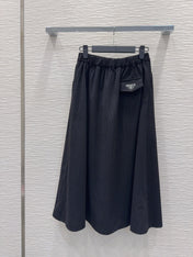PRADA 25S A-LINE PLAID VELVET SKIRT 256