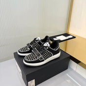 CHANEL 26S SNEAKERS IN BLACK MIX WHITE TWEED AND CALFSKIN