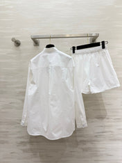MONCLER 26S LONG-SLEEVE SHIRT & SHORT SET 686