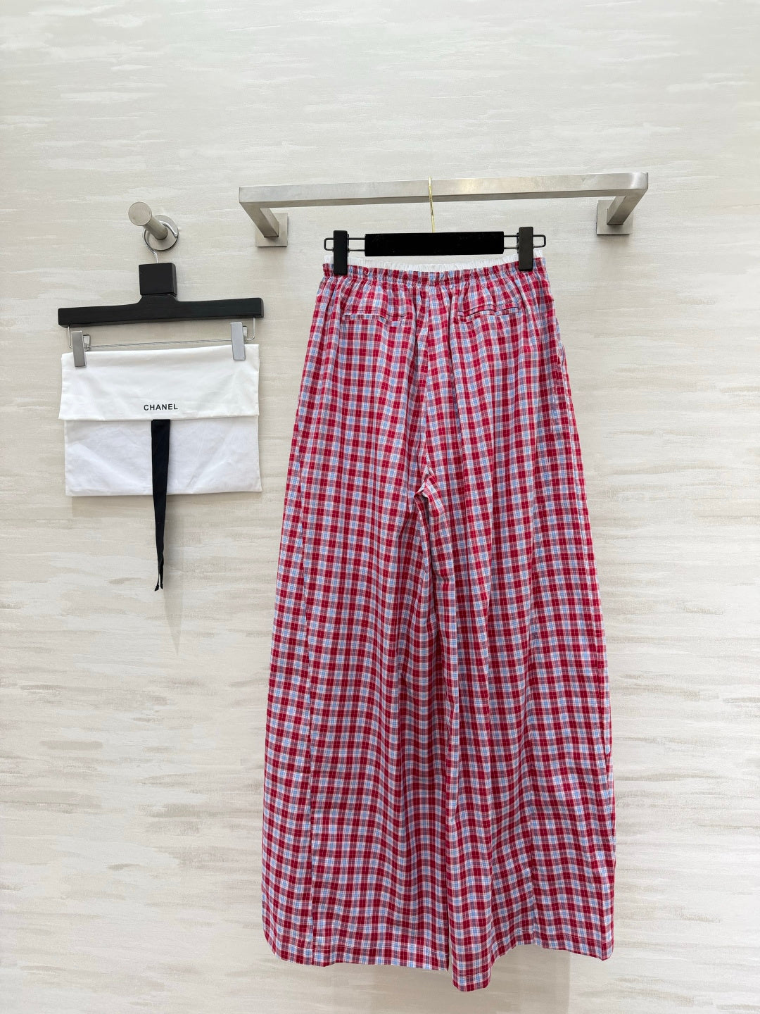 CHANEL 26S PLAID WIDE-LEG PANTS 1445