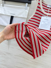 CHANEL 26S STRIPED SLEEVELESS KNIT TOP 1439