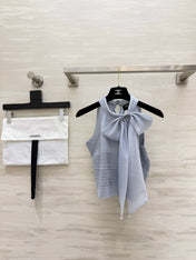 CHANEL 26S BOW-NECK SLEEVELESS KNIT TOP 1426