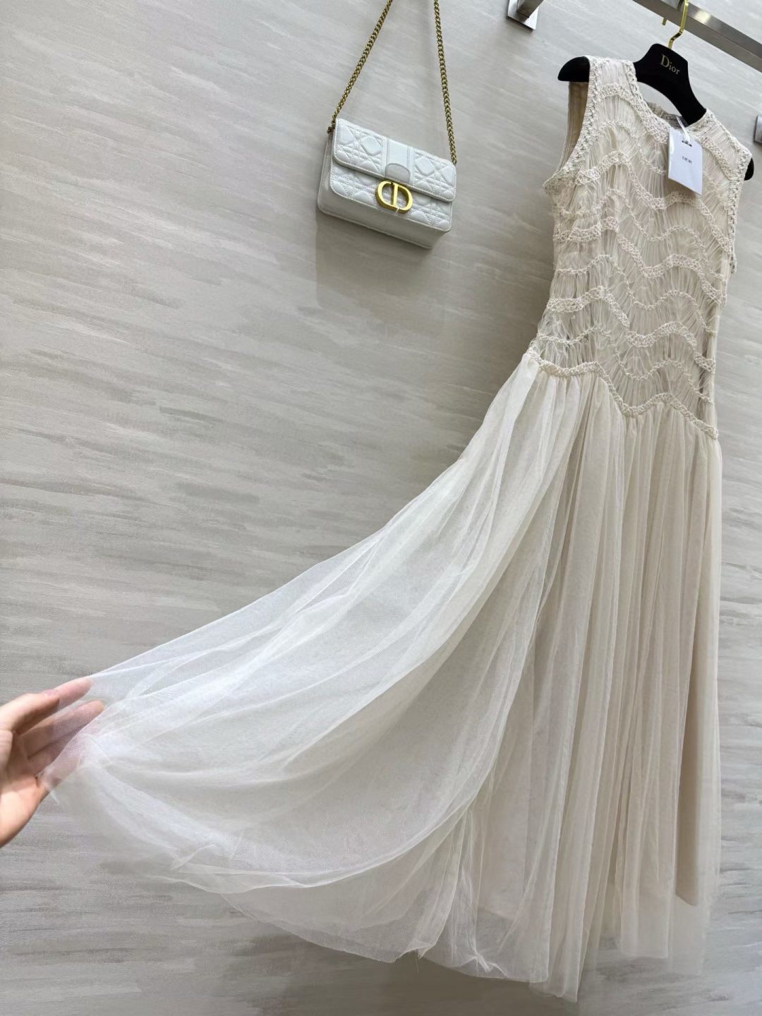 DIOR 26S SLEEVELESS LACE MAXI DRESS 1400