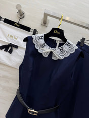 DIOR 26S TWO-PIECE SET WITH LACE-COLLAR TOP AND SKIRT 1386