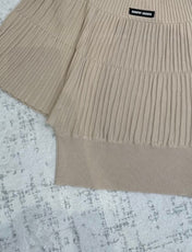 MIUMIU 26S PLEATED SHORT-SLEEVED SWEATER STYLE 1109