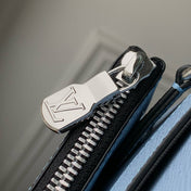 TRIO MESSENGER BAG 25 IN BLUE MONOGRAM COATED CANVAS AND CALFSKIN
