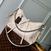 CARRYALL CARGO VIBE PM 33.5 IN VANILLE LAMBSKIN BORWN MONOGRAM TAG