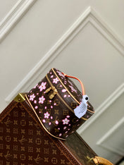 NICE MINI TOILETRY BAG 20 IN SAKURA BROWN MONOGRAM COATED CANVAS
