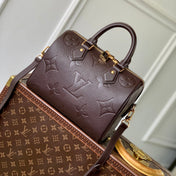 SPEEDY BANDOULIERE 25 IN DARK BROWN MONOGRAM EMPREINTE CALFSKIN EMBOSSED LOGO
