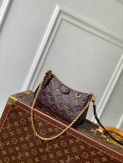 EASY POUCH ON STRAP 19 IN DARK BROWN MONOGRAM EMBOSSED LOGO CALFSKIN