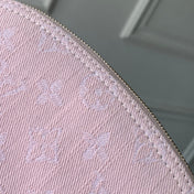 COSMETIC POUCH 19 IN PINK MONOGRAM DENIM GOLD HARDWARE