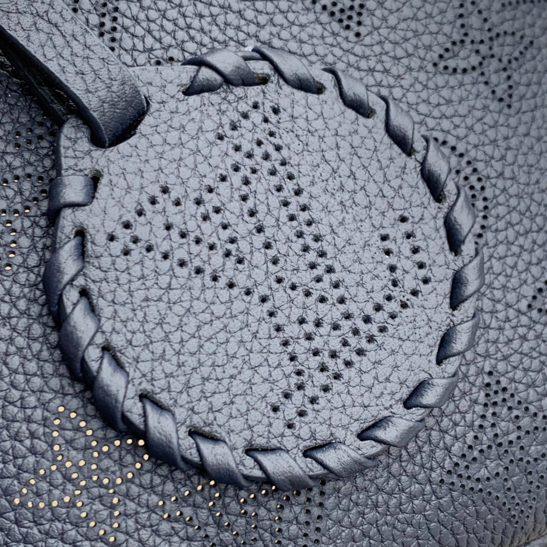 BLOSSOM PM 20 IN DARK BLUE MONOGRAM PERFORATED CALFSKIN