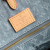 ONTHEGO ORGANIZER 35 IN GREY MONOGRAM DENIM LIGHT BROWN CALFSKIN