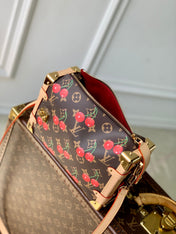 SIDE TRUNK MM LV x TM IN BROWN MONOGRAM CANVAS CHERRY PRINTED