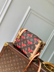 SIDE TRUNK MM LV x TM IN BROWN MONOGRAM CANVAS CHERRY PRINTED
