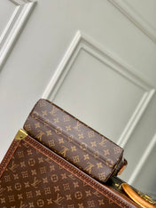 VIVIENNE 27 IN BROWN MONOGRAM COATED CANVAS GOLD LOCK